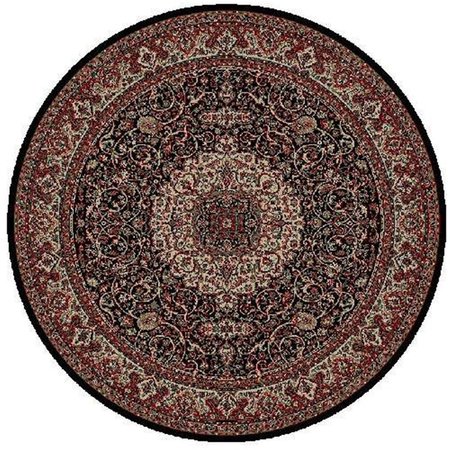 CONCORD GLOBAL 5 ft. 3 in. Persian Classics Isfahan - Round, Black 20330